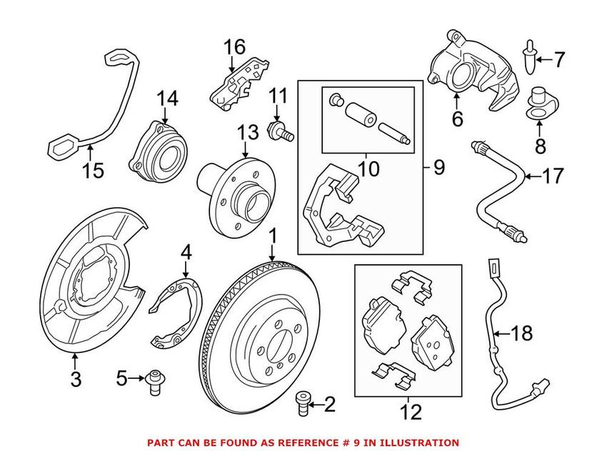 BMW Disc Brake Caliper Bracket - Rear 34216790188